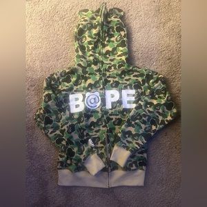 Bape ABC green camo swaroski zip up hoodie